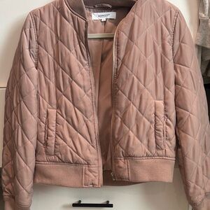 Workshop Republic Clothing Quilted Bomber Jacket - Soft Pink